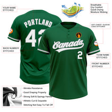 Load image into Gallery viewer, Custom Kelly Green White-Gray Two-Button Unisex Softball Jersey
