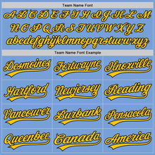 Load image into Gallery viewer, Custom Light Blue Yellow-Black Two-Button Unisex Softball Jersey
