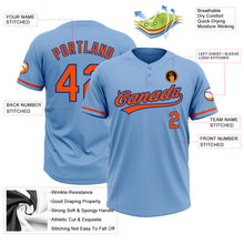 Load image into Gallery viewer, Custom Light Blue Orange-Royal Two-Button Unisex Softball Jersey
