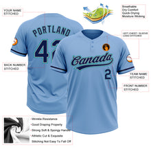Load image into Gallery viewer, Custom Light Blue Navy Gray-Teal Two-Button Unisex Softball Jersey
