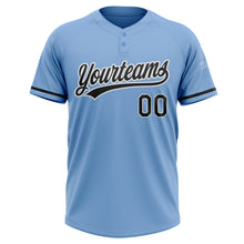 Load image into Gallery viewer, Custom Light Blue Black-White Two-Button Unisex Softball Jersey
