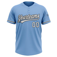 Load image into Gallery viewer, Custom Light Blue White-Black Two-Button Unisex Softball Jersey
