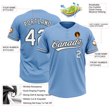 Load image into Gallery viewer, Custom Light Blue White-Black Two-Button Unisex Softball Jersey

