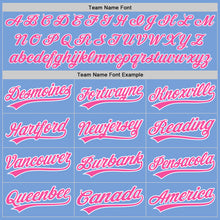 Load image into Gallery viewer, Custom Light Blue Pink-White Two-Button Unisex Softball Jersey
