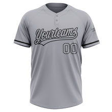 Load image into Gallery viewer, Custom Gray Black Two-Button Unisex Softball Jersey
