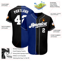 Load image into Gallery viewer, Custom Black White-Royal Authentic Split Fashion Baseball Jersey
