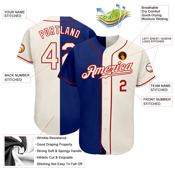 Sale Build Royal Baseball Authentic Cream Jersey Red – CustomJerseysPro