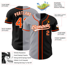 Load image into Gallery viewer, Custom Black Orange-Gray Authentic Split Fashion Baseball Jersey
