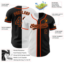 Load image into Gallery viewer, Custom Black Black White-Orange Authentic Split Fashion Baseball Jersey
