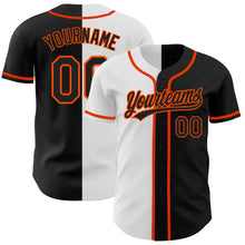 Load image into Gallery viewer, Custom Black Black White-Orange Authentic Split Fashion Baseball Jersey
