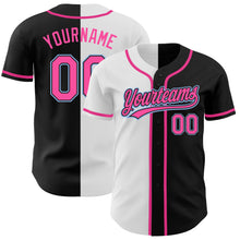 Load image into Gallery viewer, Custom Black Pink White-Light Blue Authentic Split Fashion Baseball Jersey
