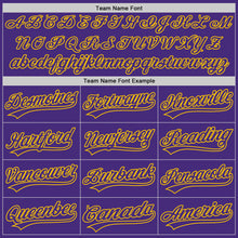 Load image into Gallery viewer, Custom Purple Purple White-Gold Authentic Split Fashion Baseball Jersey
