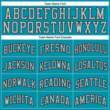 Load image into Gallery viewer, Custom Teal Gray-Black Authentic Throwback Basketball Jersey
