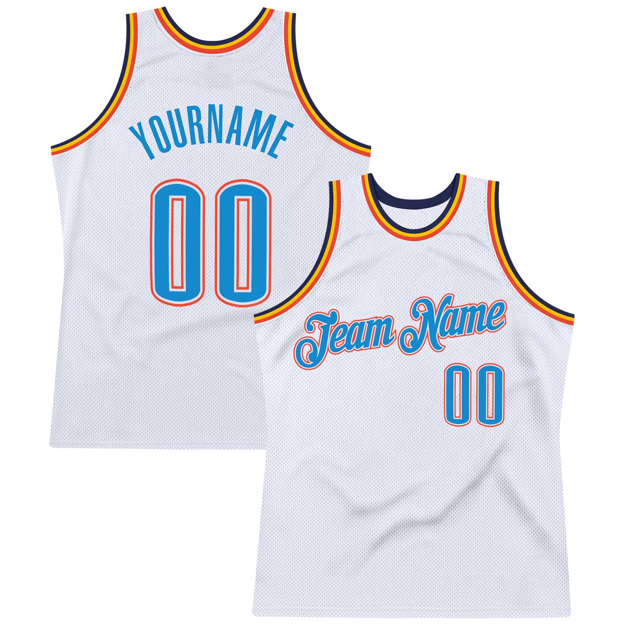 Custom Orange Light Blue-White Authentic Throwback Basketball Jersey Fast  Shipping – FiitgCustom