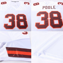 Load image into Gallery viewer, Custom White Brown-Orange Mesh Authentic Football Jersey
