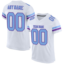 Load image into Gallery viewer, Custom White Light Blue-Purple Mesh Authentic Football Jersey
