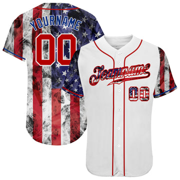 Custom Red Light Blue-White Authentic Baseball Jersey Discount