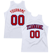 Load image into Gallery viewer, Custom White Red-Royal Authentic Throwback Basketball Jersey
