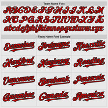 Load image into Gallery viewer, Custom White Black Pinstripe Red Authentic Baseball Jersey
