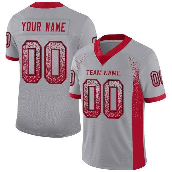 Custom Red Black-Old Gold Mesh Authentic Football Jersey