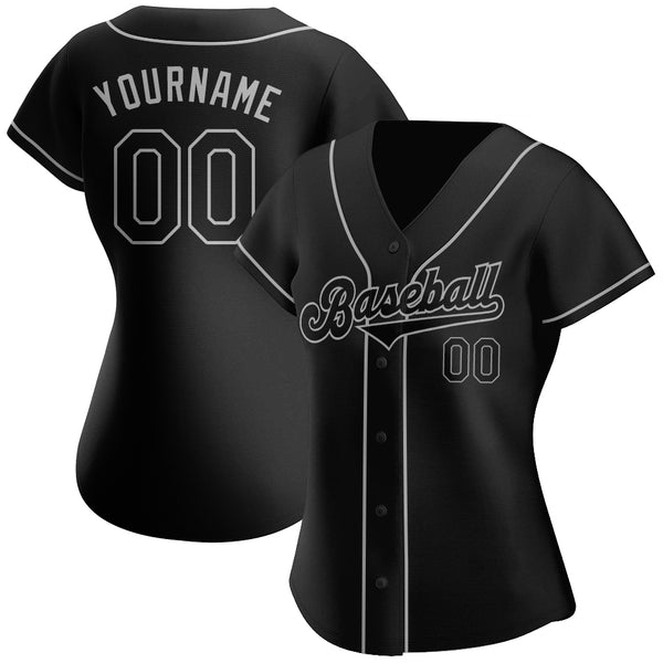 Custom Black Gray Pinstripe White-Gray Authentic Baseball Jersey Discount