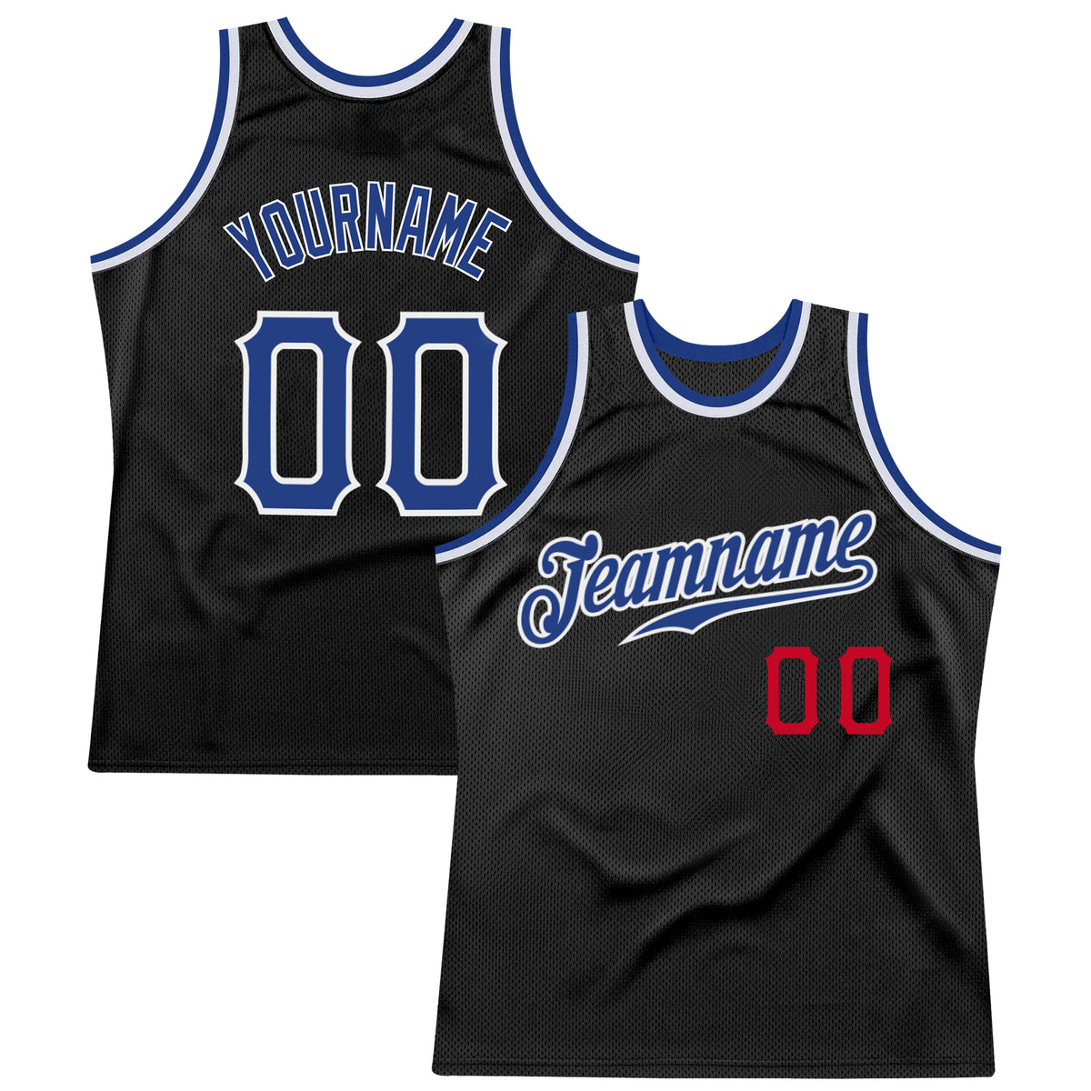 Custom Black Royal-Red Authentic Throwback Basketball Jersey Sale– Fcustom