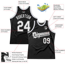 Load image into Gallery viewer, Custom Black White-Gray Authentic Throwback Basketball Jersey
