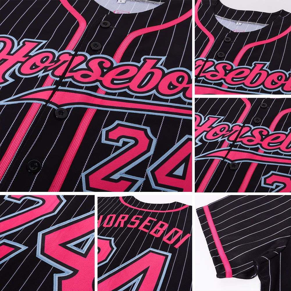Custom White Pink-Light Blue Authentic Classic Baseball Jersey –  ZhongXingHuiTian