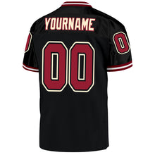 Load image into Gallery viewer, Custom Black Cardinal-Cream Mesh Authentic Throwback Football Jersey
