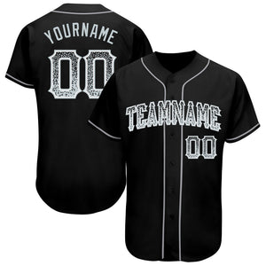 Custom Black Silver-White Authentic Drift Fashion Baseball Jersey