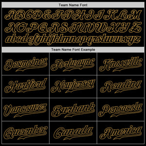 Custom Black Black-Old Gold Authentic Baseball Jersey