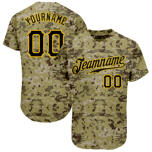 Custom Camo Black-Gold Authentic Salute To Service Baseball Jersey –  CustomJerseysPro