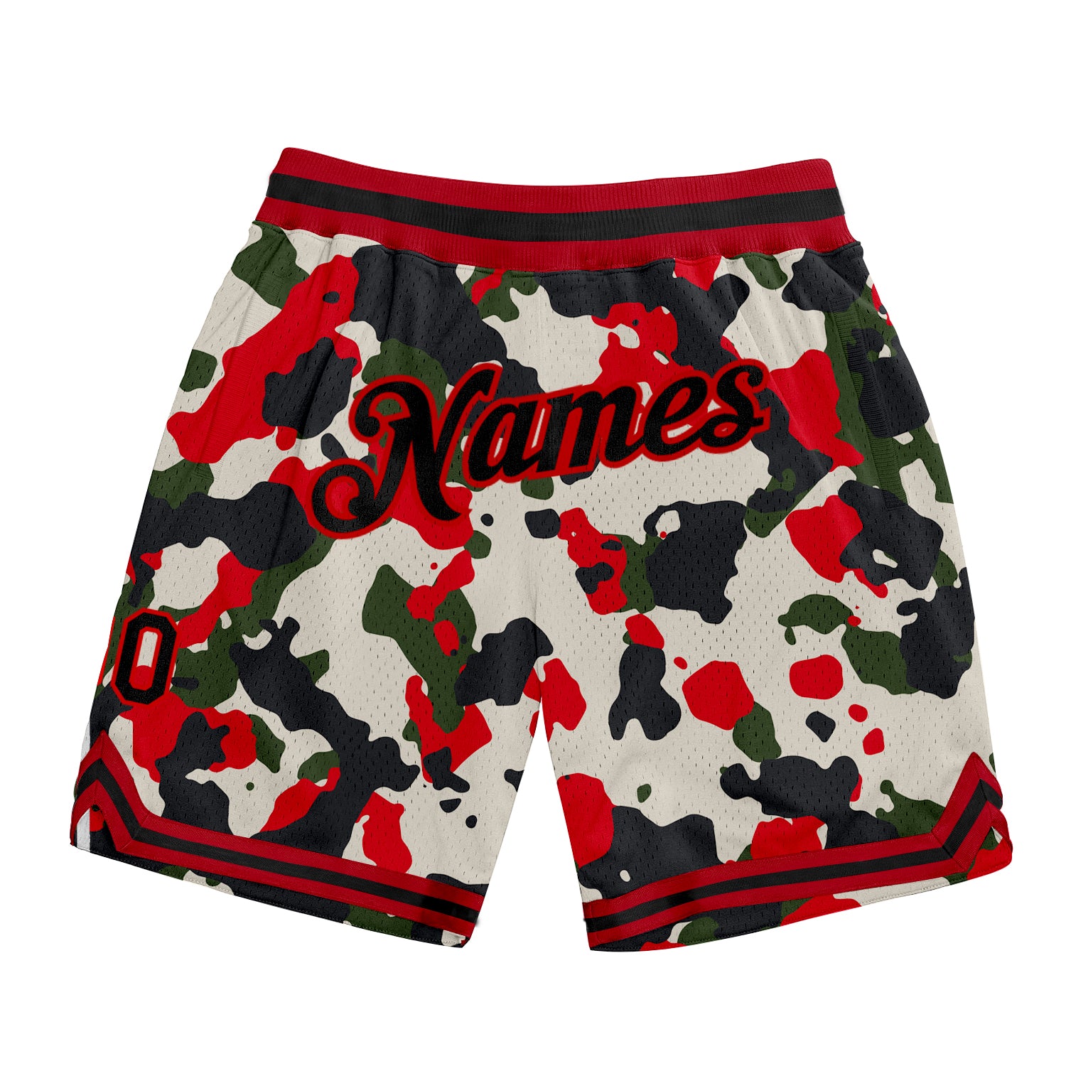 Red camo discount basketball shorts