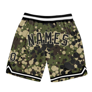 Custom Camo Black-Cream Authentic Salute To Service Basketball Shorts