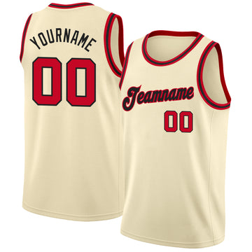 Custom Red Black-White Round Neck Sublimation Basketball Suit Jersey  Discount