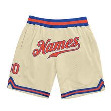 Load image into Gallery viewer, Custom Cream Orange-Royal Authentic Throwback Basketball Shorts
