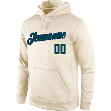 Custom Stitched Cream Hunter Green-Royal Sports Pullover Sweatshirt Hoodie