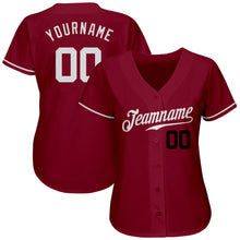 Load image into Gallery viewer, Custom Crimson White-Black Authentic Baseball Jersey
