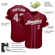 Load image into Gallery viewer, Custom Crimson Gray-White Authentic Baseball Jersey
