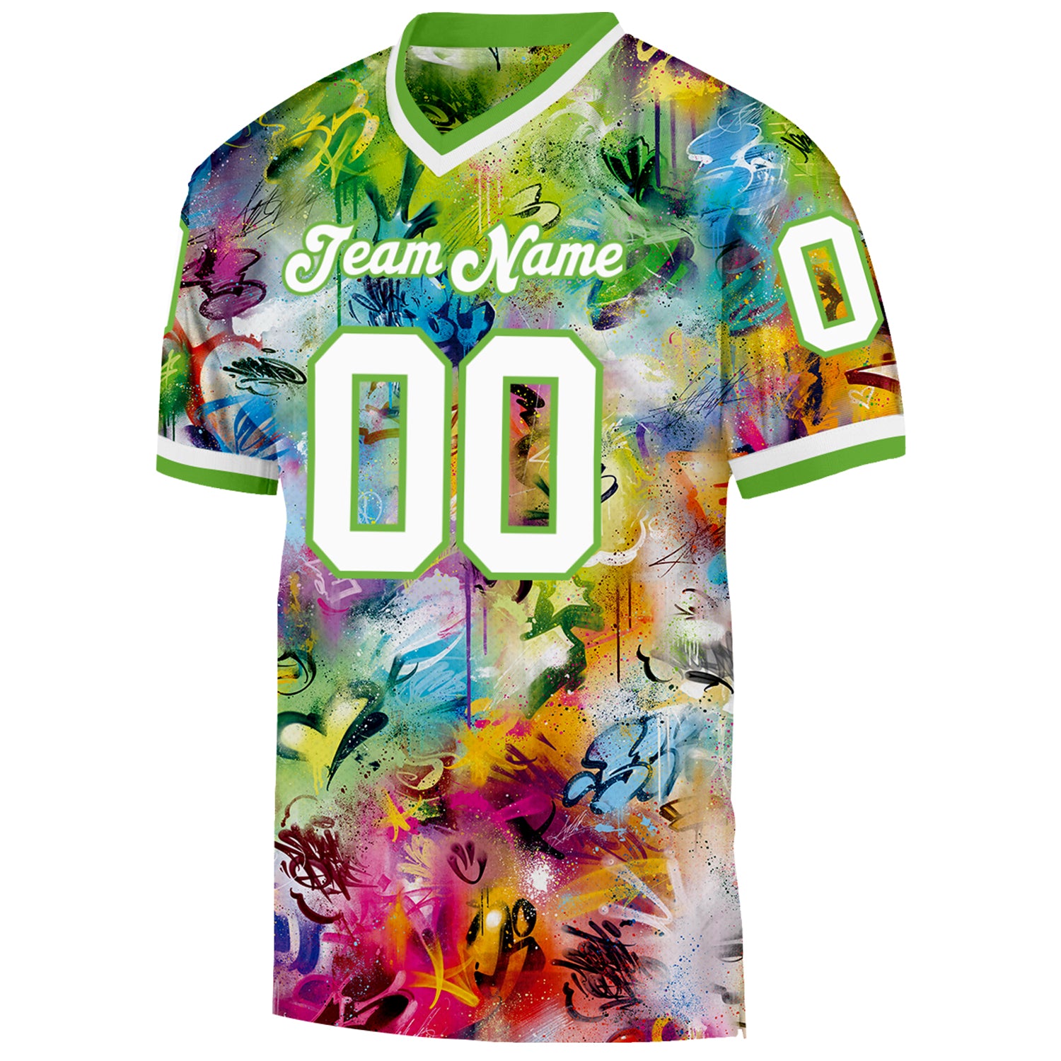 Custom Pink Neon Green-White Mesh Authentic Football Jersey