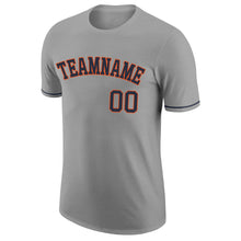 Load image into Gallery viewer, Custom Gray Navy-Orange Performance T-Shirt
