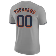 Load image into Gallery viewer, Custom Gray Navy-Orange Performance T-Shirt
