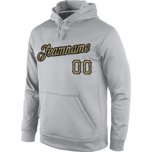 Custom Stitched Gray Camo-Black Sports Pullover Sweatshirt Hoodie