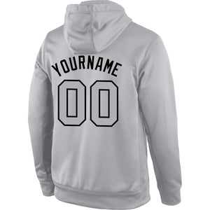 Custom Stitched Gray Gray-Black Sports Pullover Sweatshirt Hoodie