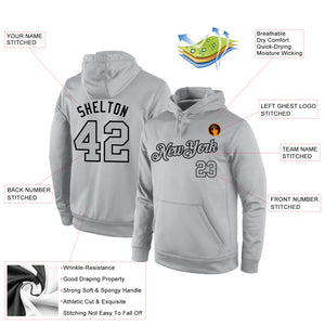 Custom Stitched Gray Gray-Black Sports Pullover Sweatshirt Hoodie