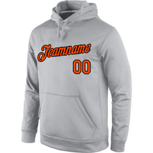 Load image into Gallery viewer, Custom Stitched Gray Orange-Black Sports Pullover Sweatshirt Hoodie
