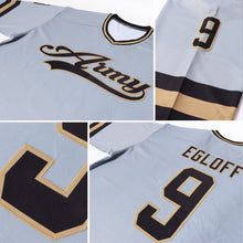 Load image into Gallery viewer, Custom Gray Black-Old Gold Hockey Jersey
