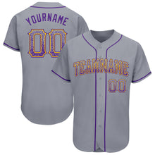 Load image into Gallery viewer, Custom Gray Purple-Gold Authentic Drift Fashion Baseball Jersey
