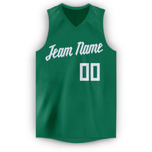 Load image into Gallery viewer, Custom Kelly Green White V-Neck Basketball Jersey - Fcustom
