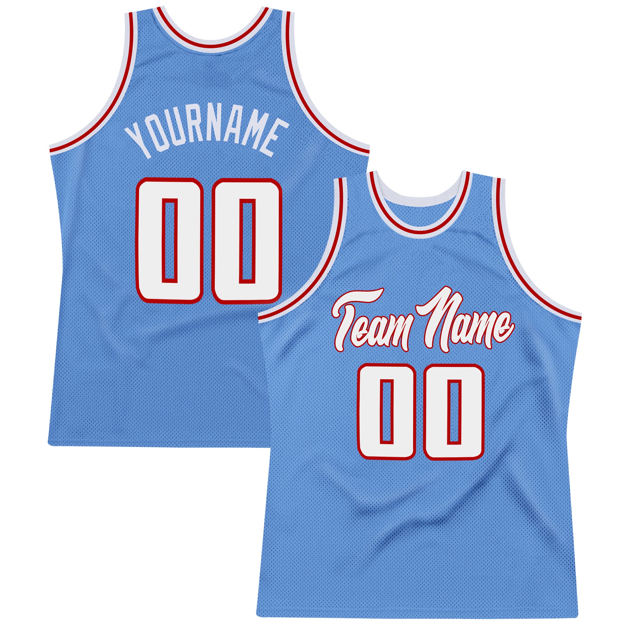 Custom Red White-Light Blue Authentic Fade Fashion Basketball Jersey Fast  Shipping – FiitgCustom